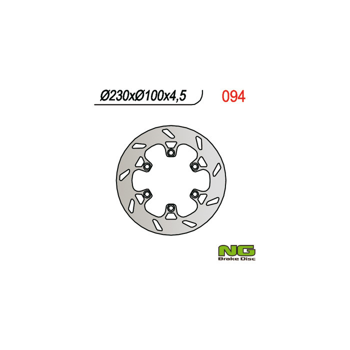 NG Column Disc Ends for KAWASAKI KLX 250/650,KX, KLX 250R '93-'98, KLX 650R '93-'03, KLX 300 '93-'97 (230X100X4.5)