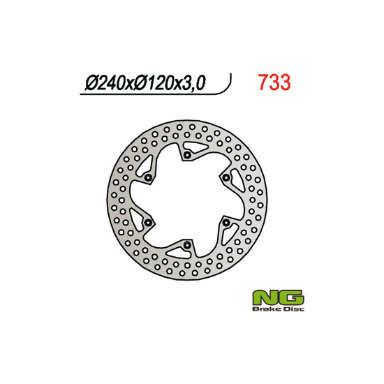 NG brake disc front HUSQVARNA CR / WR 125 / 250 / 360 (87-91), TE 350 (89-91), TC / TE 610 (91) (240X120X3)