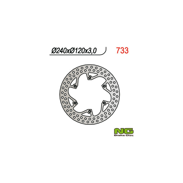 NG brake disc front HUSQVARNA CR / WR 125 / 250 / 360 (87-91), TE 350 (89-91), TC / TE 610 (91) (240X120X3)