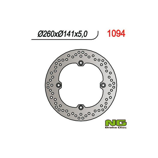 NG brake disc rear KAWASAKI, SUZUKI DL 650 '04-'20, DL 1050 '20, DL 1000 '02-'19 (260X141X5) (4X10.5 mm)