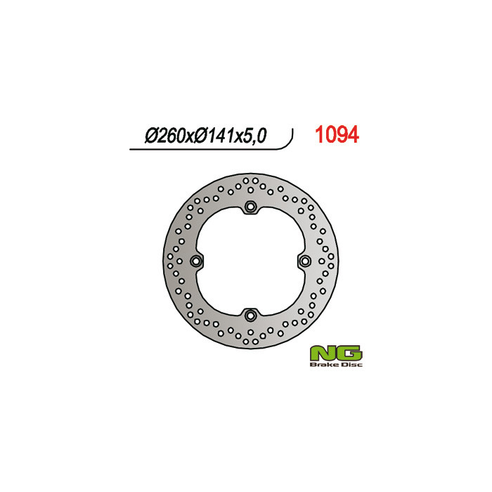 NG brake disc rear KAWASAKI, SUZUKI DL 650 '04-'20, DL 1050 '20, DL 1000 '02-'19 (260X141X5) (4X10.5 mm)