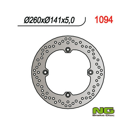 NG brake disc rear KAWASAKI, SUZUKI DL 650 '04-'20, DL 1050 '20, DL 1000 '02-'19 (260X141X5) (4X10.5 mm)