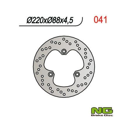 NG stabdžių diskas galas HONDA CBR 500 / 600F '87-90, VFR 400 '86-88, NSR 400 '85-91, '06-07, CBR 400RR '87-90, (220x88x4,5mm) (