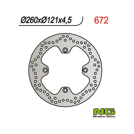 NG brake disc front SUZUKI AN 650 BURGMAN 02-03 (260X121X4,5)