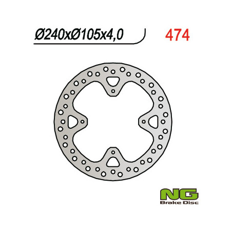 NG stabdžių diskas galas HONDA XR 650R 00-06 (240x105x4) (4X6,5mm)