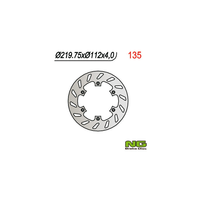 NG brake disc rear HUSQVARNA CR / WR / WRE 125 '92-'99, HUSABERG 350 / 400 / 450 / 501 '90-'98 (220X112X4) 6 holes diamet