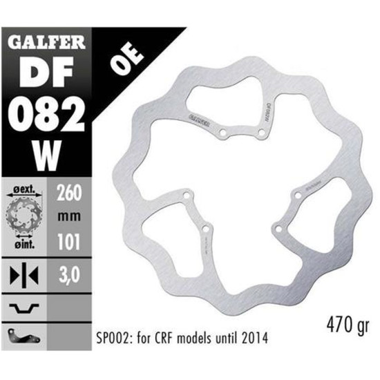 GALFER brake disc front HONDA CRF 250R / 300R / 450R / RX / L / RS '15- WAVE (260X101X3mm)