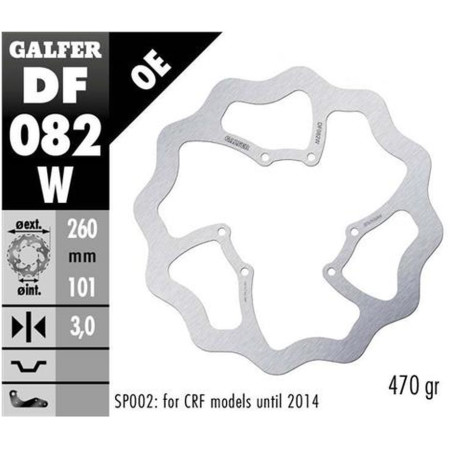 GALFER brake disc front HONDA CRF 250R / 300R / 450R / RX / L / RS '15- WAVE (260X101X3mm)