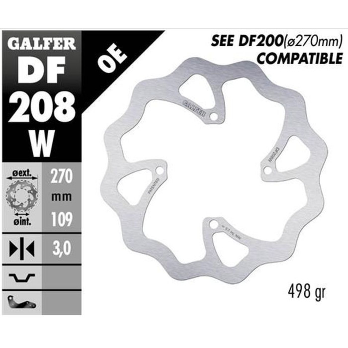GALFER brake disc front KAWASAKI KX 250F / 450F '15-, KX 250X / 450X '21- WAVE (270X109X3mm)