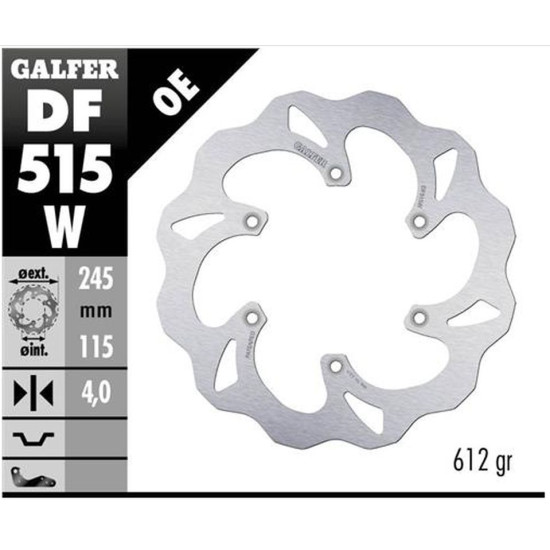 GALFER brake disc rear YAMAHA YZ 125 '18-'22, YZ 250F / 450F '18-'20 WAVE (245X115X4mm)