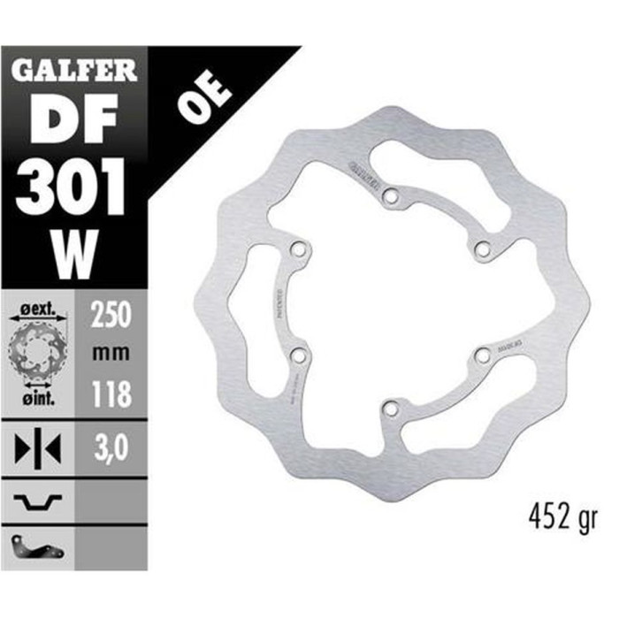 GALFER brake disc front SUZUKI RM 125 / 250 '85-'08, DR-Z 250 / 400 '00-, YAMAHA WR 250F '03-'16, WR / YZ 426F / 450F '00