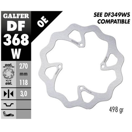 GALFER brake disc front SUZUKI RM 250Z '19-, RMX 450Z '18- WAVE (270X118X3mm)