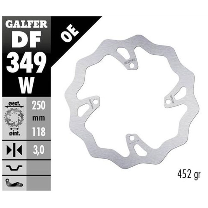 GALFER brake disc front SUZUKI RM 250Z / 450Z '06-'18 RMX 450Z '10-'17 WAVE (250X118X3mm)