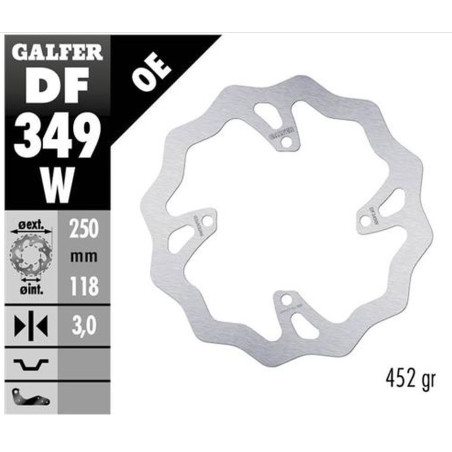 GALFER stabdžių diskas priekis SUZUKI RM 250Z / 450Z '06-'18 RMX 450Z '10-'17 WAVE (250X118X3mm)