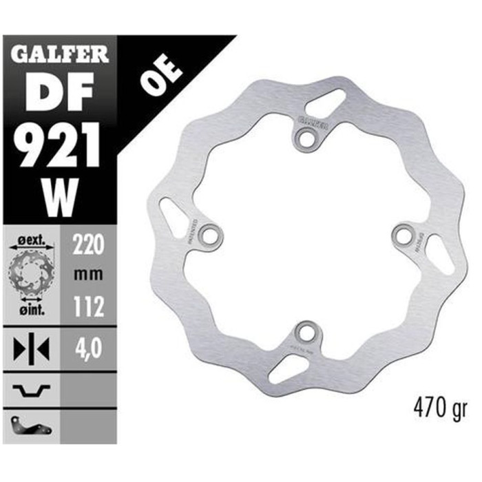 GALFER stabdžių disc galas SHERCO SE / SEF 250 / 300 / 450 '14-, (WITH WP AND KAYABA SUSPENSIONS ONLY) SE 125 '21-, SE-R 2.5 / 3