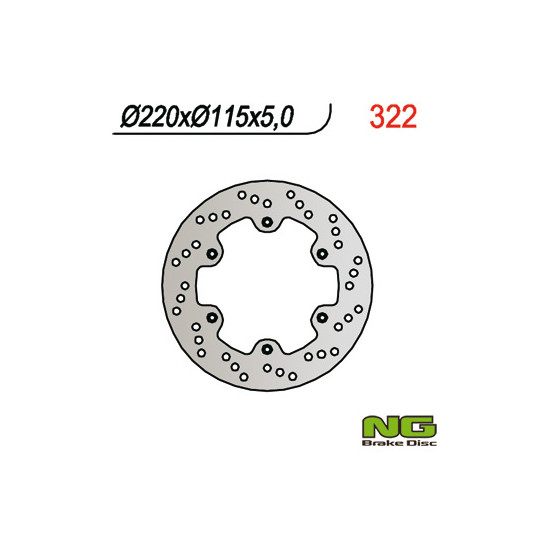 NG brake disc rear YAMAHA TT 600 E 92-00 (220X115X5)