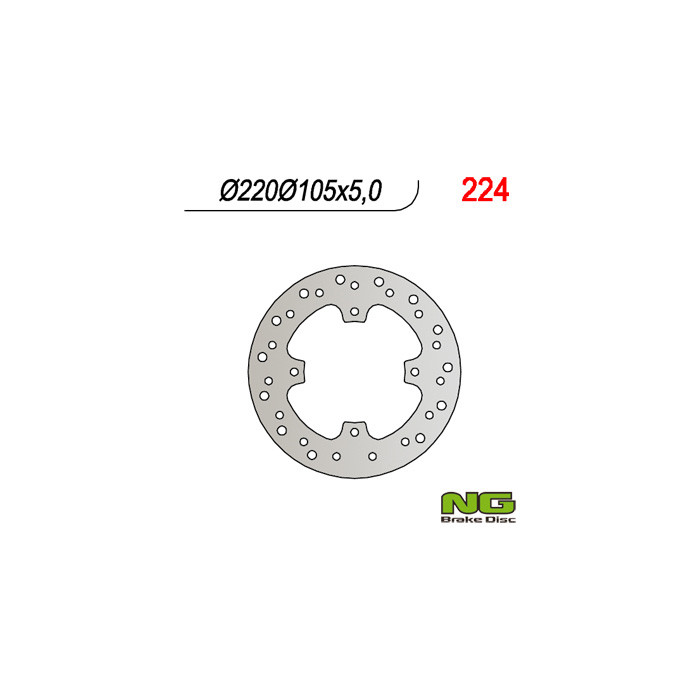 NG brake disc rear HONDA FX 650, SLR 650 (220x105x5) (4X8,5mm)
