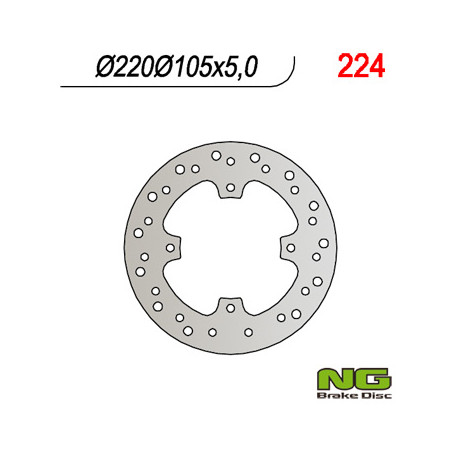 NG brake disc rear HONDA FX 650, SLR 650 (220x105x5) (4X8,5mm)