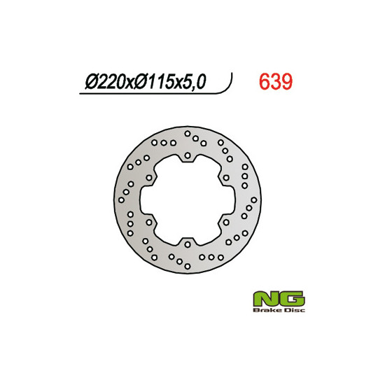 NG brake disc rear YAMAHA R6 99-02, R1 98-03 (220x115x5)