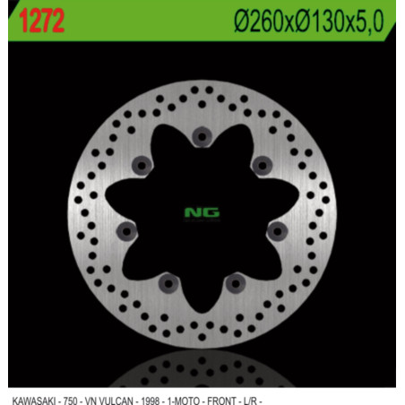 NG stabdžių diskas priekis KAWASAKI VN750 VULCAN (260X130X5mm) 7 skylių diametras 10,5