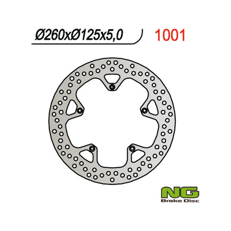 NG brake disc front PIAGGIO 125 / 250 / 400 / 500 (260x125x5)