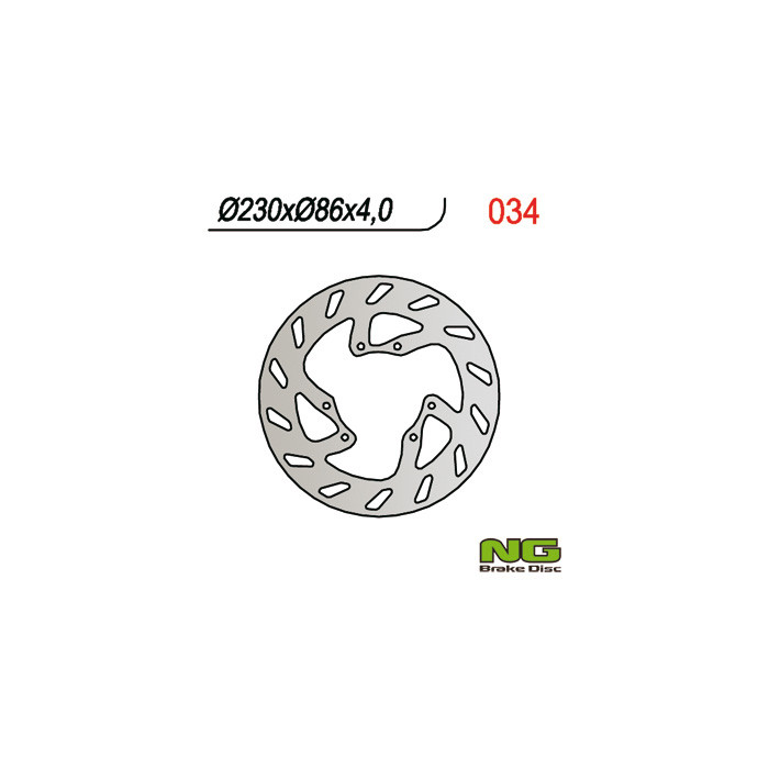 NG brake disc front YAMAHA YZ 125 '86-'87, YZ 490 '85-'87, DT 200 '87, (230X86X4mm) (6X6,5mm)