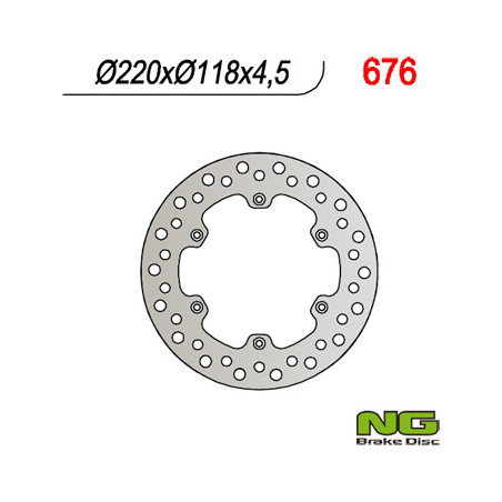NG stabdžių diskas galas SUZUKI RM 125 / 250 (88-98), DRZ 400 (220x118x4,5)