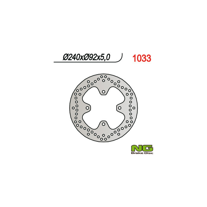 NG brake disc rear YAMAHA X-MAX 125 / 250 '05-'09 (240X92X5) (4X10,5mm)
