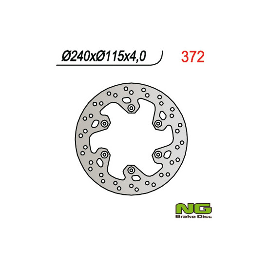 NG brake disc rear YAMAHA YZ 125 / 250 '98-'01, YZF 250 / 426 '01 (240x115x4)