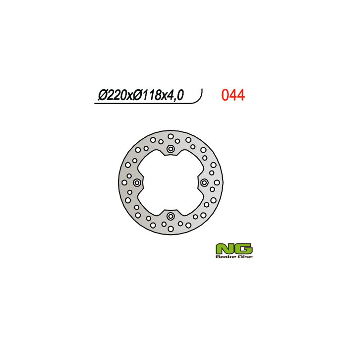 NG brake disc rear SUZUKI DR 350 ''99, DR 250 '96-00, DRZ 250 '01-07, TS 125 '89-'94 (220X118X4mm) (4x10.5mm)