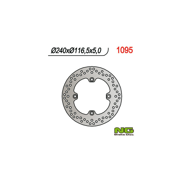 NG brake disc rear HONDA CBF 500 / 600 / 1000, CBR 600F 11-13 (240X116X5) (4X10,5mm)CBF1000 '06-'16