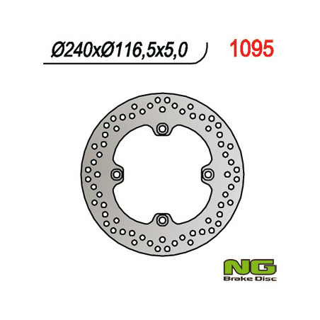 NG stabdžių diskas galas HONDA CBF 500 / 600 / 1000, CBR 600F 11-13 (240X116X5) (4X10,5mm)CBF1000 '06-'16