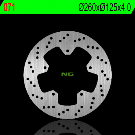 NG stabdžių diskas priekis / galas PIAGGIO BEVERLY 125 01-09, CARNABY 125 07-09 (260X125X4,0mm) (5X6,5mm)