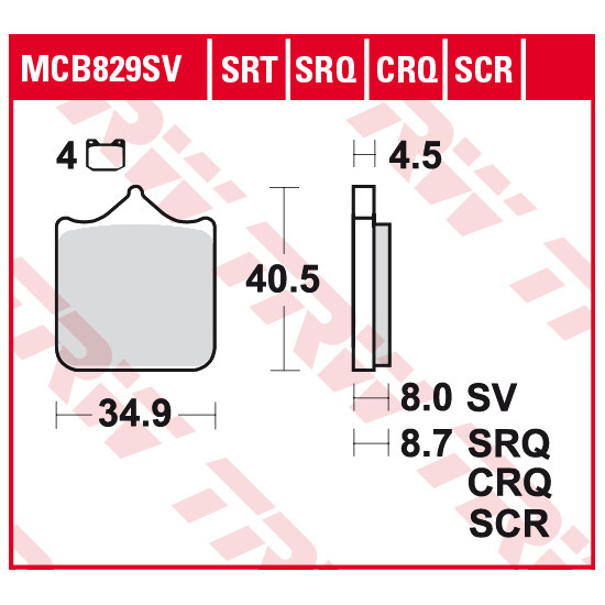 TRW LUCAS brake pads KH499 / 4 CARBON RACING (PERFORMANCE) BMW S 1000 RR 09-, front