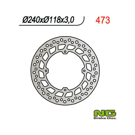 NG stabdžių diskas priekis HONDA CR 125 / 250 / 500 '84-'94, XR 250 / 400 / 600R (240x118x3) (4X6,5mm)