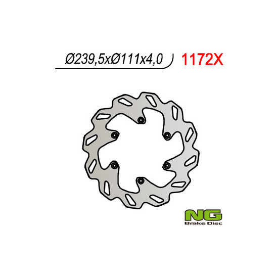 NG brake disc rear KTM 690 / 950 / 990 '06-'15 (240X111X4) (6X6,5mm)