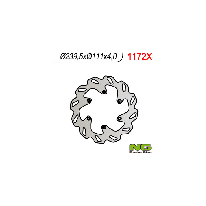 NG brake disc rear KTM 690 / 950 / 990 '06-'15 (240X111X4) (6X6,5mm)