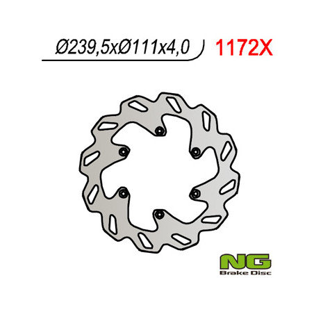 NG stabdžių diskas galas KTM 690 / 950 / 990 '06-'15 (240X111X4) (6X6,5mm)