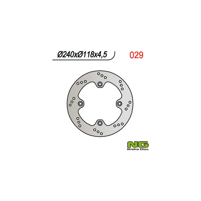 NG brake disc rear SUZUKI DR 650 S / SE '96-'11, XF 650 FREEWIND '97-02, (240X118X4,5mm) (4X10,5mm)