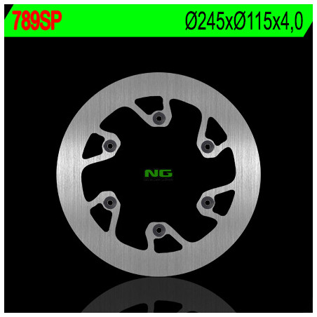 NG brake disc rear YAMAHA YZ 125 / 250 (02-18), YZF / WRF (02-18) (complete) (245X115X4)(6X6,5mm)