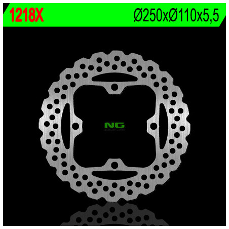 NG stabdžių diskas galas KAWASAKI Z750 / 800 / 1000 '07-'16, GTR 1400 '07-'15, ZZR 1400 '06-'15 (250X110X5,5) (4X10,5mm) WAVE