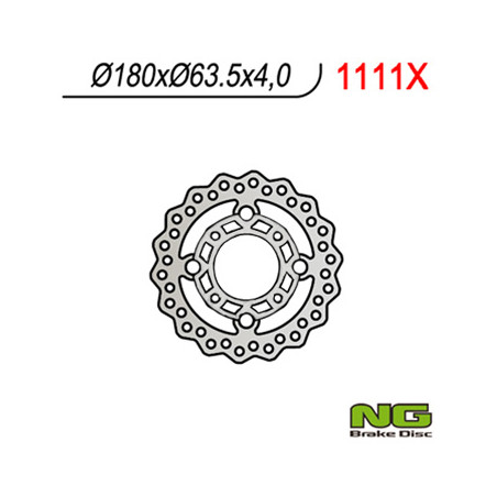 NG stabdžių diskas priekis KTM QUAD 450 / 505 / 525 (180X63,5X4) WAVE
