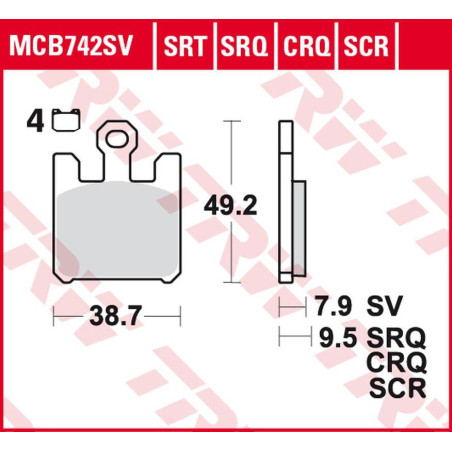 TRW LUCAS ZF brake pads KH369 / 4 CARBON RACING KAWASAKI ZX-6RR 600, ZX-6R 636 '03-'06, ZX-10R '04-'07, ZX-12R '04-'06,
