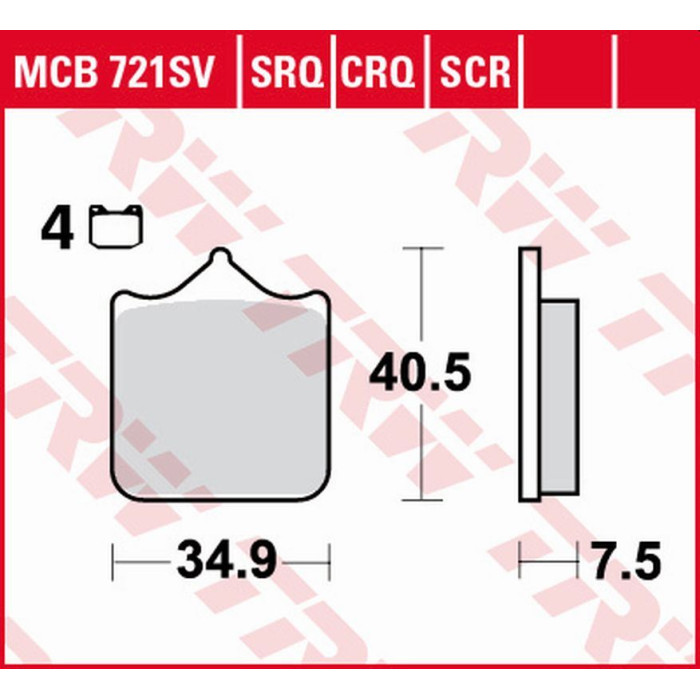TRW LUCAS ZF brake pads KH604 / 4 CARBON RACING APRILIA RSV 1000 MILE / R '01-'03, RSV 1000R '04-'10, DUCATI 748 / 749 /