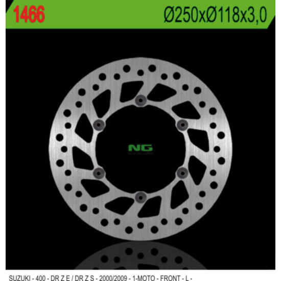 NG brake disc front SUZUKI DRZ 400 E / S '00-'09 (250X118X3) (6X6,5mm)