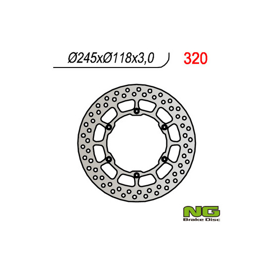NG brake disc front YAMAHA YZ / YZF / WRF (245x118x3) (6X6,5mm)
