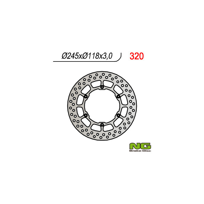 NG brake disc front YAMAHA YZ / YZF / WRF (245x118x3) (6X6,5mm)