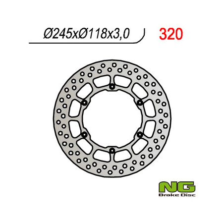 NG brake disc front YAMAHA YZ / YZF / WRF (245x118x3) (6X6,5mm)