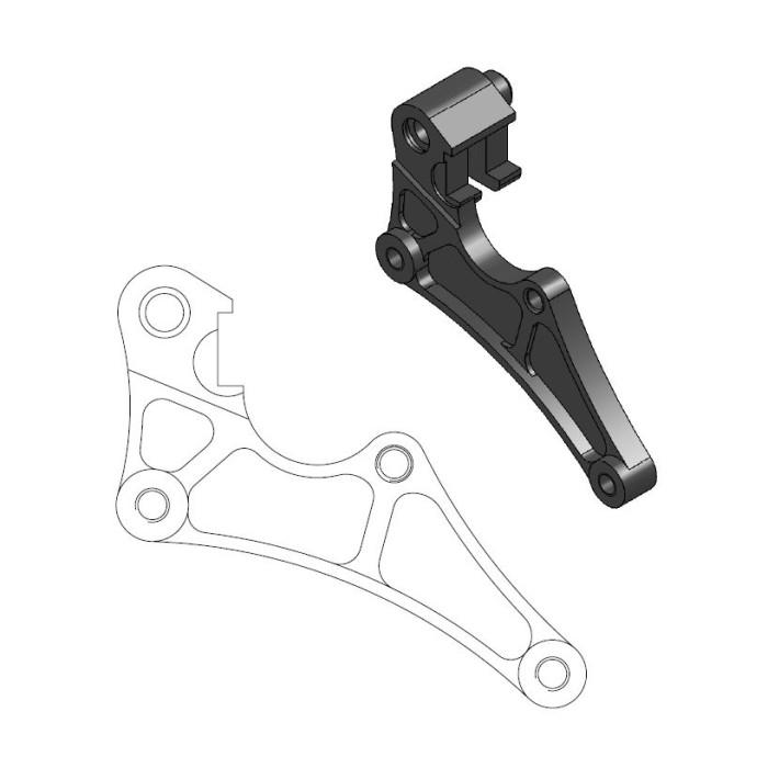 MOTO-MASTER adapteris diskui SUPERMOTO SM RACING 320 HONDA XR (suportui OEM)