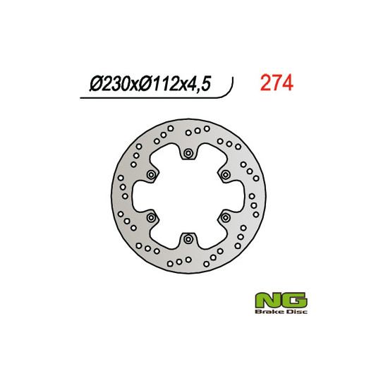NG brake disc front APRILIA RX 50, YAMAHA DT 50R 97- (230x112x4.5)